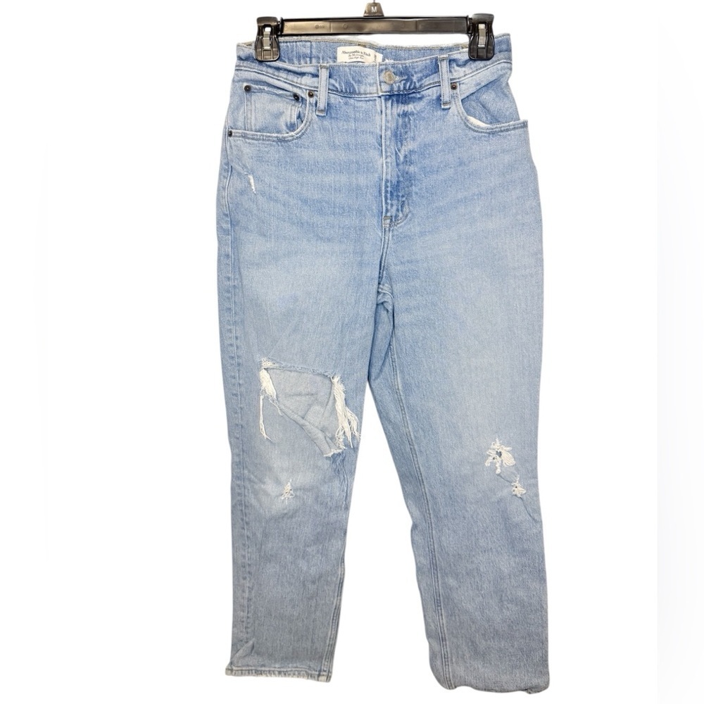 Abercrombie & Fitch 90s Straight High Rise Distressed Blue Jeans size - 6S